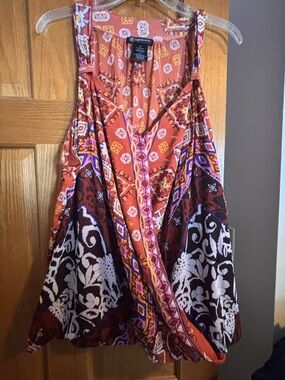 INC International Concepts Rust Multi Print Tank top